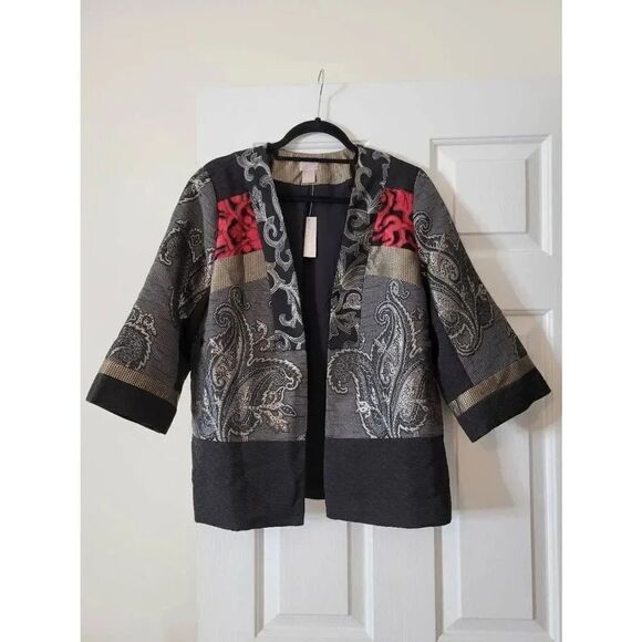 Chico's Jackets & Coats Chico's Patch Print Jacket M (1) NWT - Picture 3 of 12